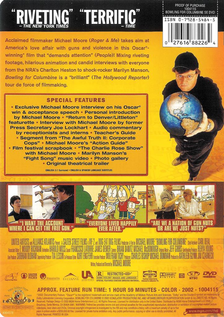 bowling for columbine term papers When michael moore’s bowling for columbine was initially released, many thought that the documentary was intended to present a traditional argument towards gun control. bowling for columbine term papers When michael moore’s bowling for columbine was initially released, many thought that the documentary was intended to present a traditional argument towards gun control.