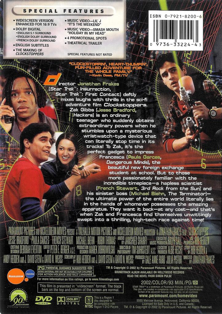 Clockstoppers DVD WS FREE Shipping USA 97363322443 eBay