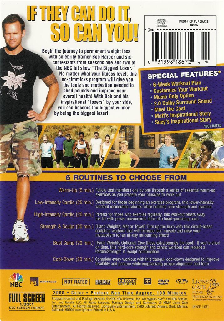 The Biggest Loser The Workout Bob Harper DVD FREE