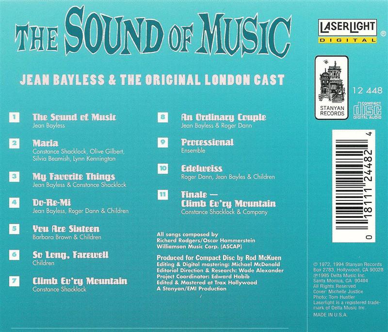 The Sound of Music Original London Cast Recording CD 18111244824 eBay