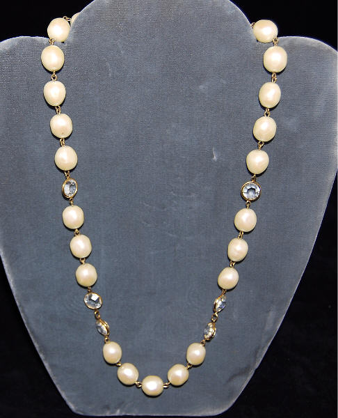 Gevenchy Pearl & Crystal Necklace