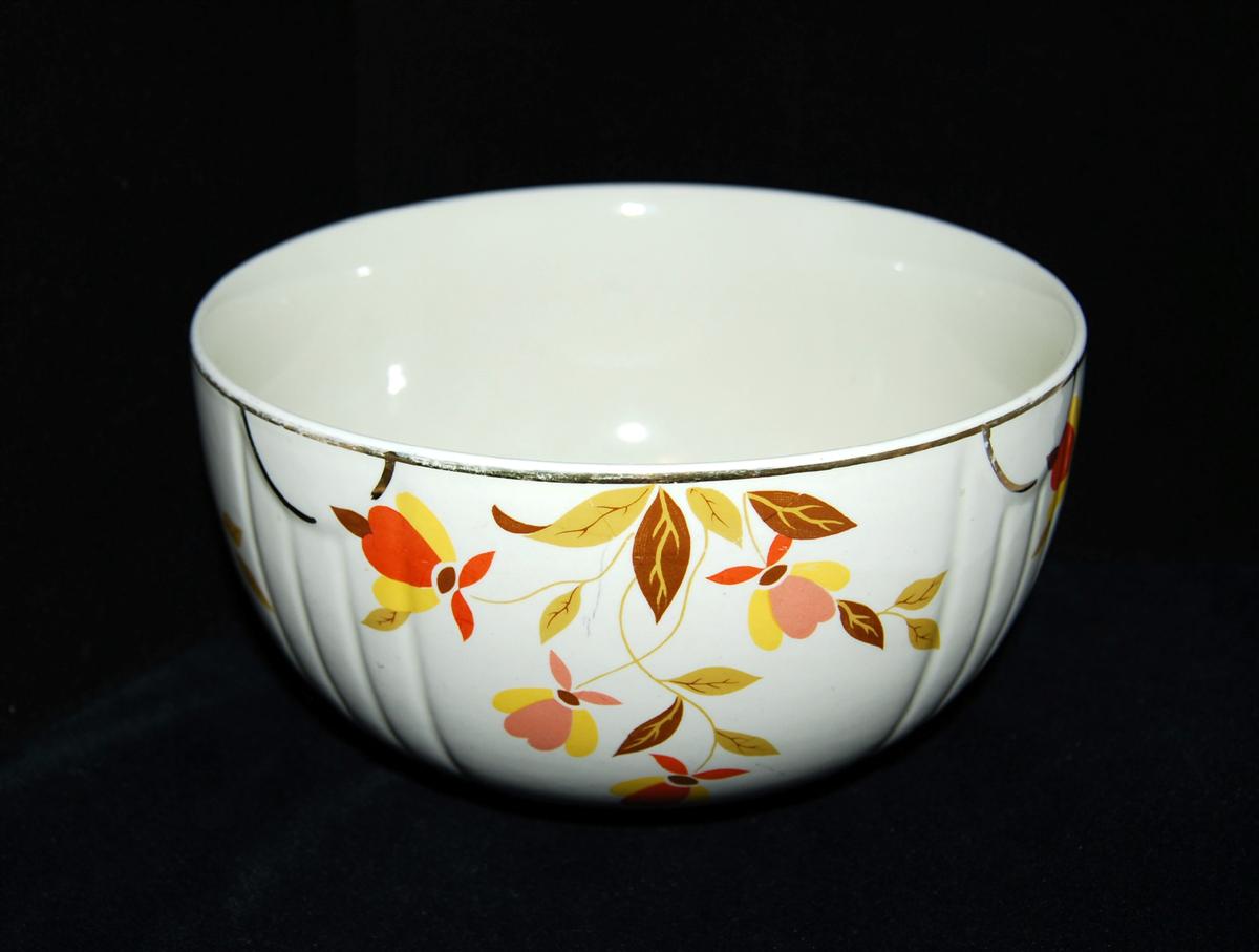 Vintage Hall Jewel Tea Autumn Leaf 7.5 Bowl Gold Trim eBay