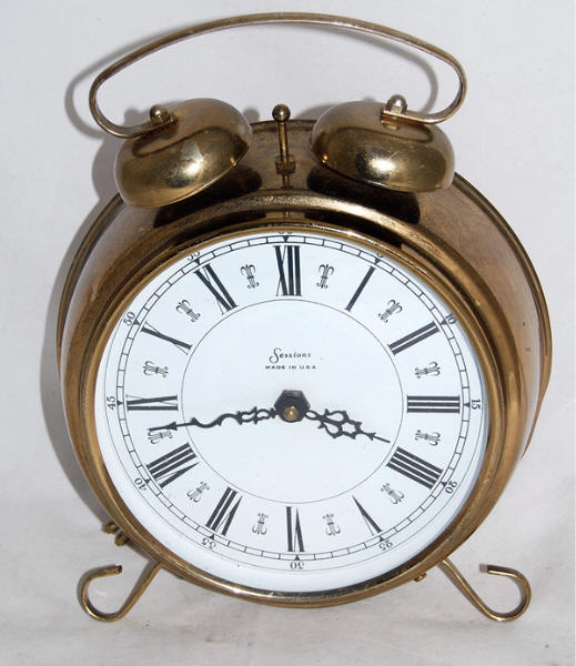 Sessions Model 33475 Brass Alarm Wall Clock
