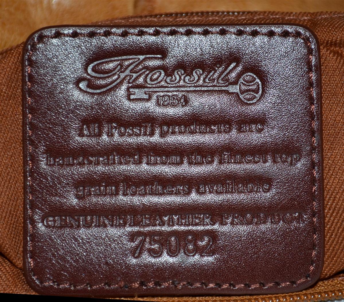 Fossil Tan Soft Leather Shoulder Bag Purse with Waxed Brown Leather Strap 75082 eBay