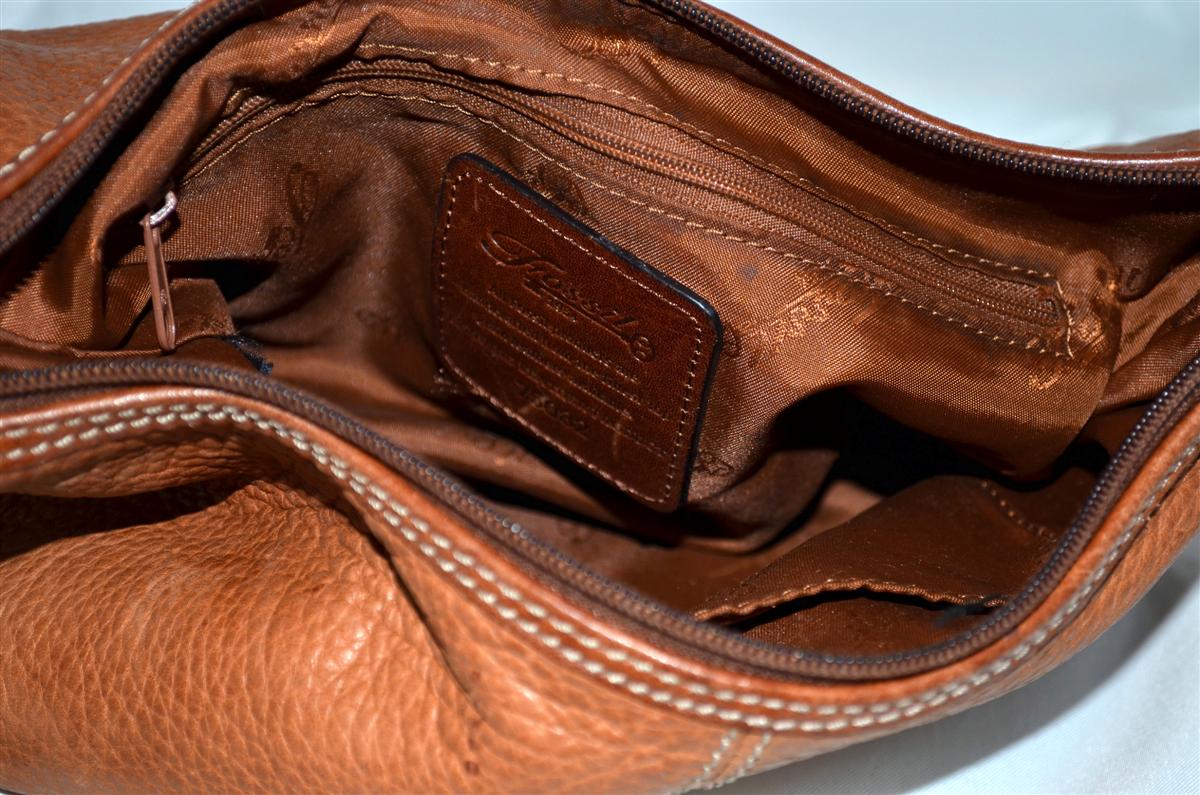 Fossil Brown Soft Pebbled Leather Shoulder Bag Handbag 75082