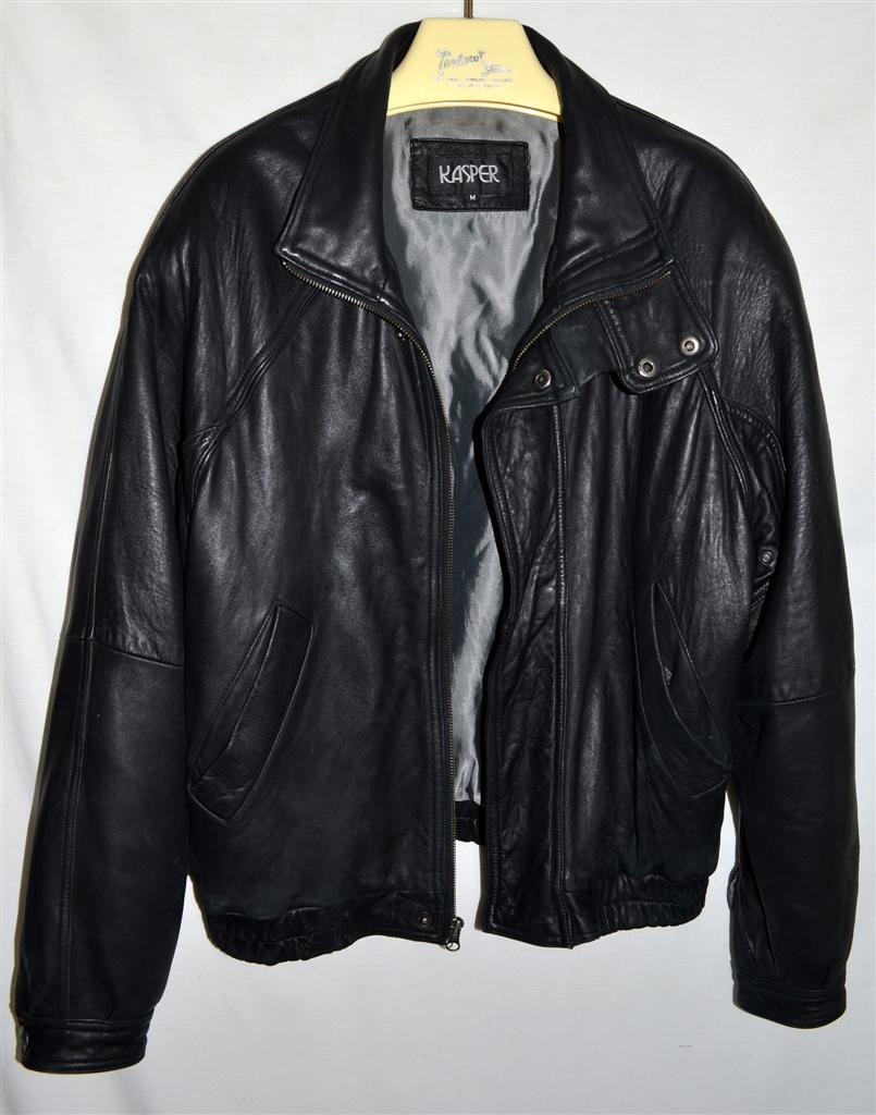 Kasper Black Butter Leather Heavily Padded Mens Jacket Sz M eBay