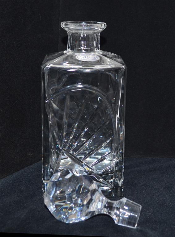 Rogaska Lead Cut Crystal Square Decanter Handmade Yugoslavia Solid