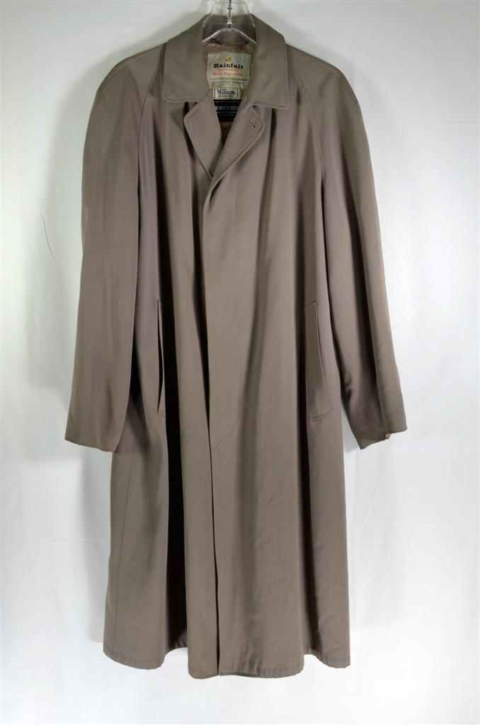 Vintage The White House Gabardine Gray Mens Raiinfair Overcoat Sz 44 eBay