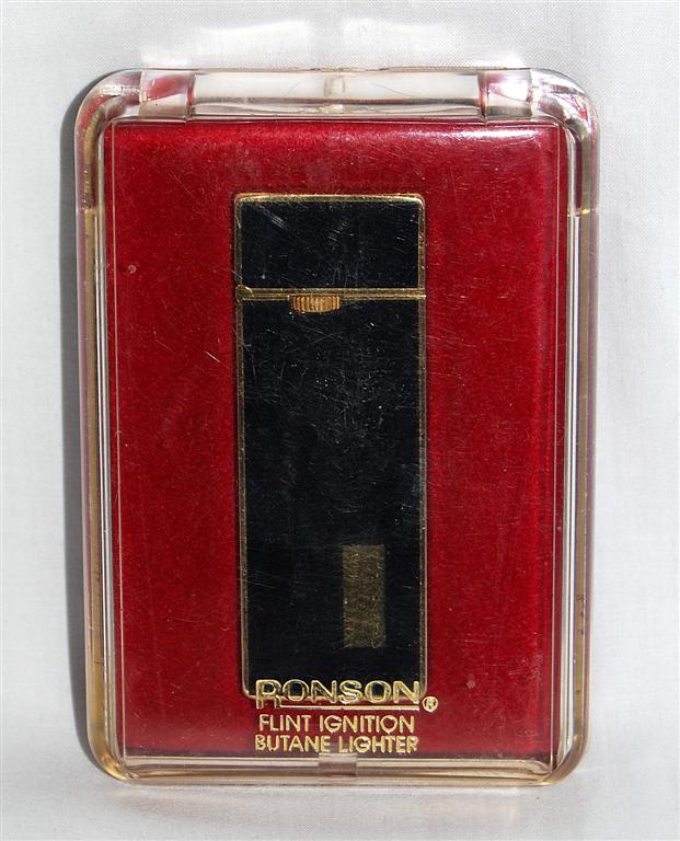 Vintage Ronson Flint Ignition Butane Lighter in Original Case Made in