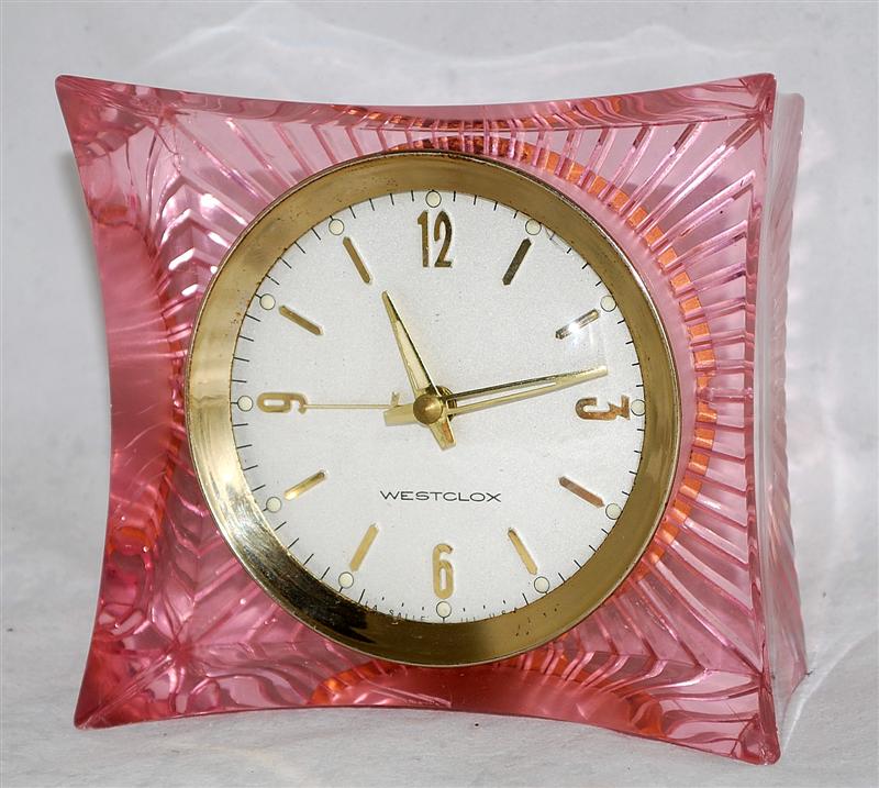 Westclox Cascade Pink Lucite Alarm Clock Working FREE Shipping eBay